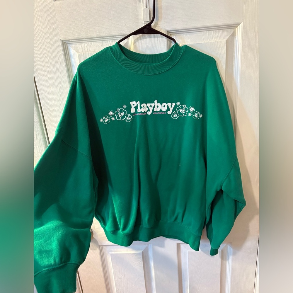 Green Playboy Crewneck Y2k